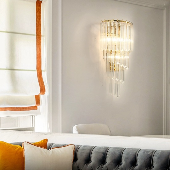 Настенный светильник SANDRA, Бра, 30*62,  золотой, металл, E14.