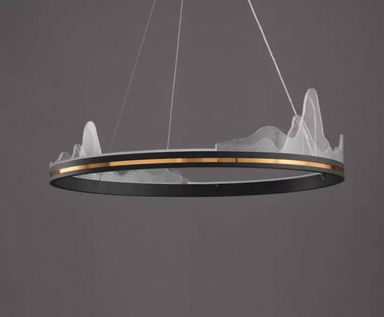 Люстра подвесная, черный, ПММА, CHAD BLACK 80*20, металл, LED