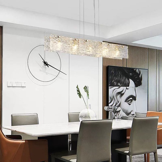 Люстра медная Aleron, металл, стекло с водяным узором, 122*15 см, G9