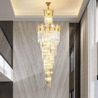 Люстра подвесная, золото, кристалл, PEACH 50*180 металл, E14.