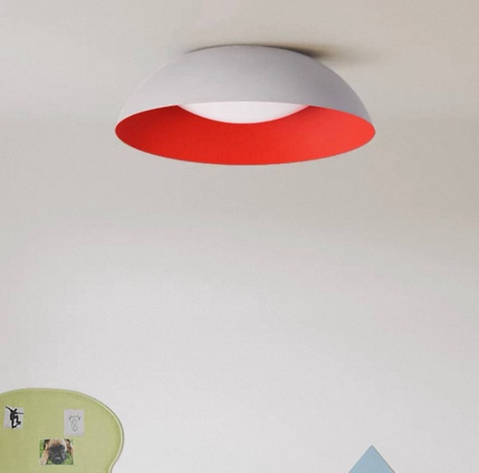 Потолочный светильник белый, красный внутри Aurilix, металл, 65*16.5 см, светодиодная, Led