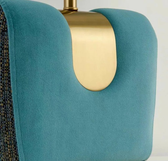 Настольная лампа BAG 36*58, бирюза, металл, ткань