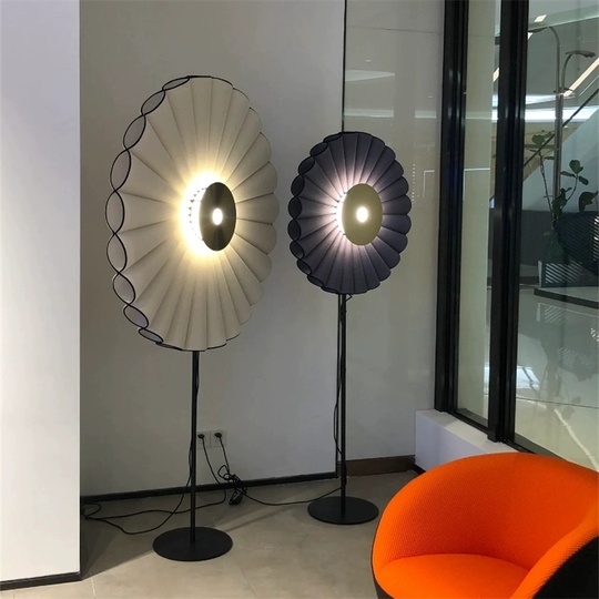 Торшер, белый, золото, Random White 75*175, LED, металл, ткань