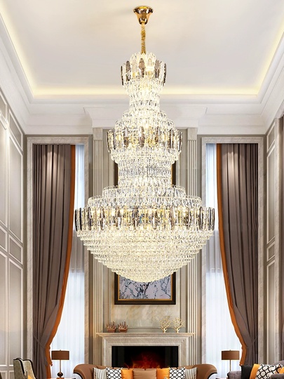 Люстра подвесная, золото, кристалл, PATTION 150*230 металл, E14.