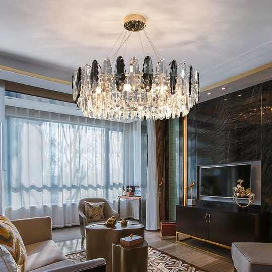 Люстра подвесная BENAY 60*25 дымчатый, стекло, металл, Е14.