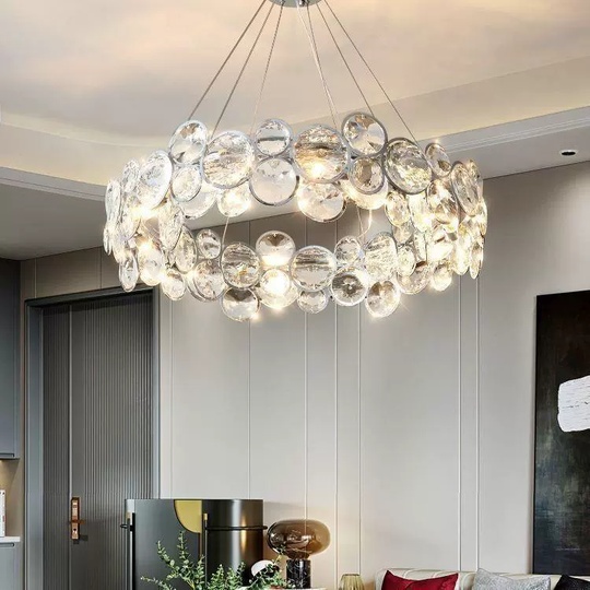 Люстра серебряная Evrynt, металл, 45*20 см, светодиодная, E14