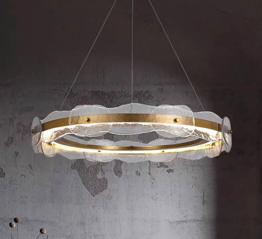 Светильник подвесной бронзовый Elviku, металл, трос 150 см, 90*13 см, LED