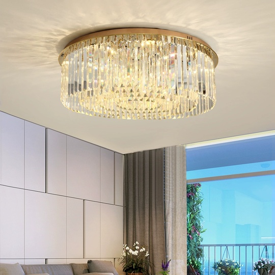 Потолочный светильник, медь, хрусталь, CINNAMON 60*20 металл, Е14.