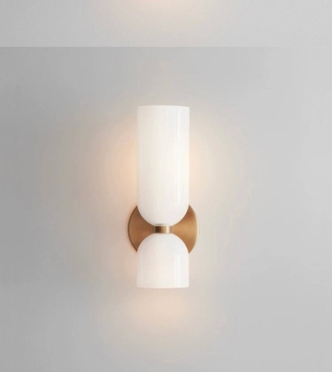 Настенный светильник, Бра MARSHALL 14*35, белый, металл, стекло, Е14.