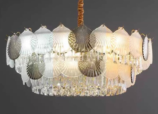 Люстра подвесная ERKE 60*28 золото, стекло, металл, Е14.