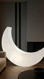 Торшер Луна LED 150×120 см – дизайнерский напольный светильник Moon, современный интерьер, мягкий свет