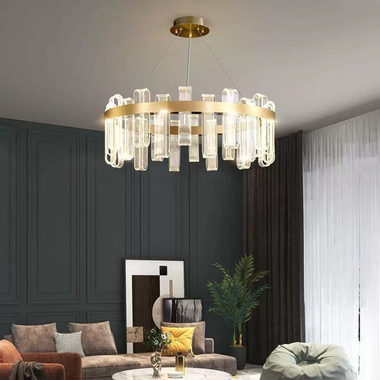 Светильник подвесной медный Evolqua, металл, трос 120 см, 100*30 см, LED