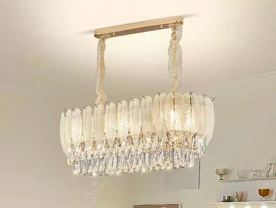 Люстра подвесная BEYAZ 100*35 белый, золото, стекло, металл, Е14.