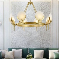 Светильник подвесной бронзовый Alvexa, металл, мрамор, 60*50 см, Е14