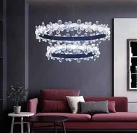 Люстра подвесная, черный, хрусталь, CRISPIN 60*80, металл, LED