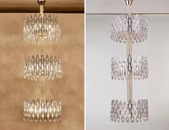 Люстра подвесная, золото, кристалл, APRIL 60*210 металл, E14.