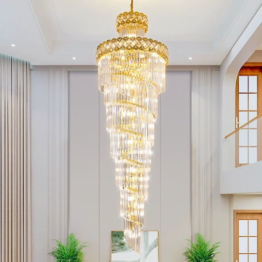 Люстра подвесная, золото, кристалл, MALVIN 80*300 металл, E14.