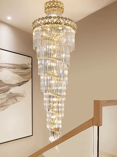 Люстра подвесная, золото, кристалл, MALVIN 100*400 металл, E14.