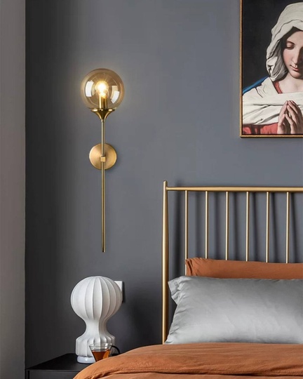 Настенный светильник LOUIS 15*60, бронза, коньяк, металл, Е27.