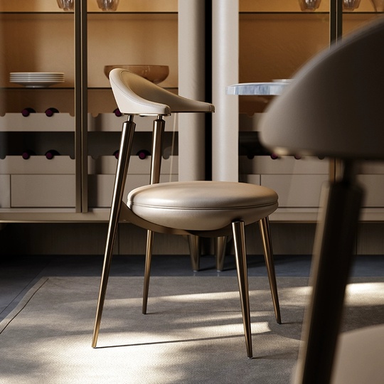 Обеденный стул Loud, 50*80*51 см, молочный, кожа