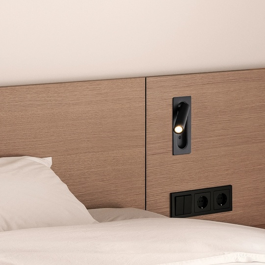 Настенный светильник EDGAR, Бра 7*17, черный, металл, LED.