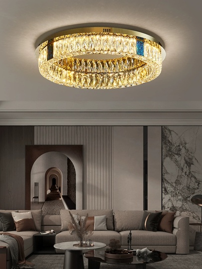 Потолочный светильник, золото, хрусталь, AMELLI 80*13 металл, LED.