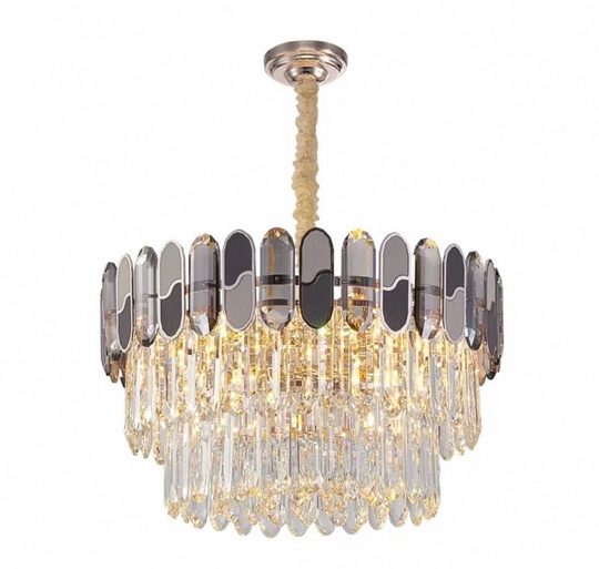 Люстра подвесная, дымчатый, медный, стекло, AYHAN 60*31, металл, E14.