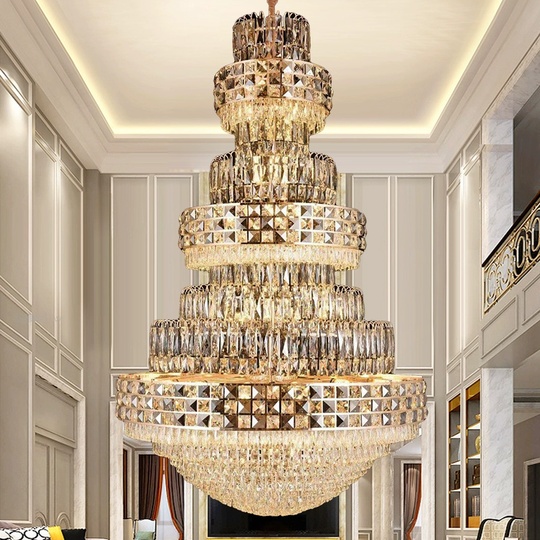 Люстра подвесная, золото, кристалл, PADDY 200*300 металл, E14.