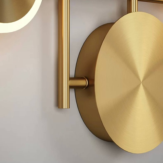 Настенный светильник, Бра, HAROLD 47*47, золотой, металл, LED.