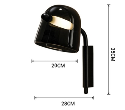 Настенный светильник черный. 20*28*35 см. Mona Wall Small - топ бра, LED, 12 Вт