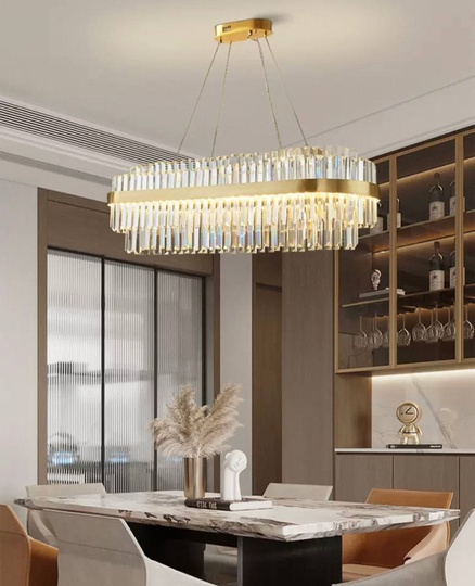 Люстра подвесная, бронза, хрусталь, BRONZE 80*26, металл, LED.