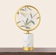 Настольная лампа ITARO 30*46, античная бронза, мрамор, медь.