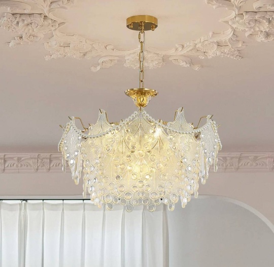 Люстра подвесная, медный, стекло, NEWSBRINGER 50*26, металл, E14.