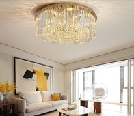 Потолочный светильник, медь, хрусталь, CINNAMON 50*20 металл, Е14.