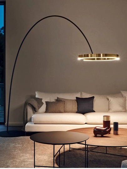 Торшер, латунь, черный, Anterra 220*200, LED, металл, ПММА