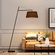 Торшер, черный, European Loft 185*30, светодиодный, Е27, металл, ткань