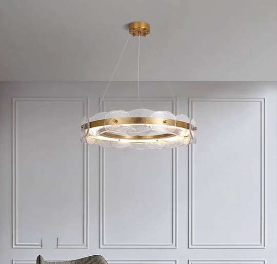 Светильник подвесной бронзовый Elviku, металл, трос 150 см, 80*13 см, LED