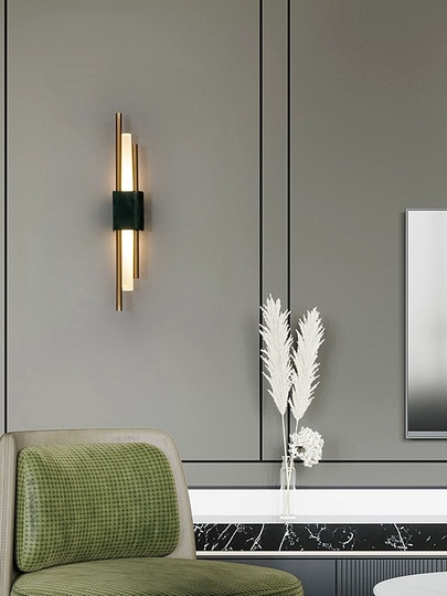 Настенный светильник KELEMA, Бра, 8*50, зеленый, мрамор, металл, LED.