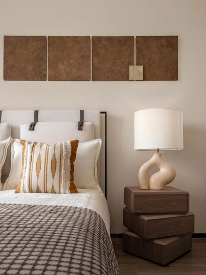 Настольная лампа, белая, BLANG, 30*45, смола, ткань