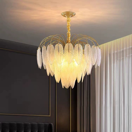 Люстра подвесная FADIME 60*38 золото, стекло, металл, Е14.