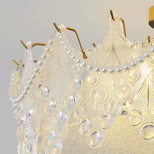 Люстра подвесная, медный, стекло, MARTHA 50*22, металл, E14.