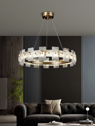 Светильник подвесной медный Elarex, медь, трос 120 см, 80*15 см, LED