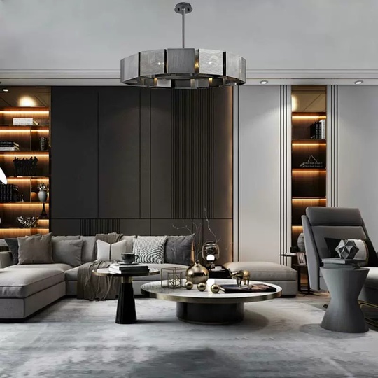 Светильник подвесной черный, матовое серебро Elyfrin, металл, трос 50 см, 80 *16 см, подвесная, G9, 5 Вт