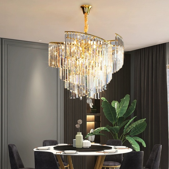 Люстра подвесная, золото, кристалл, HISA 60*35, металл, E14.