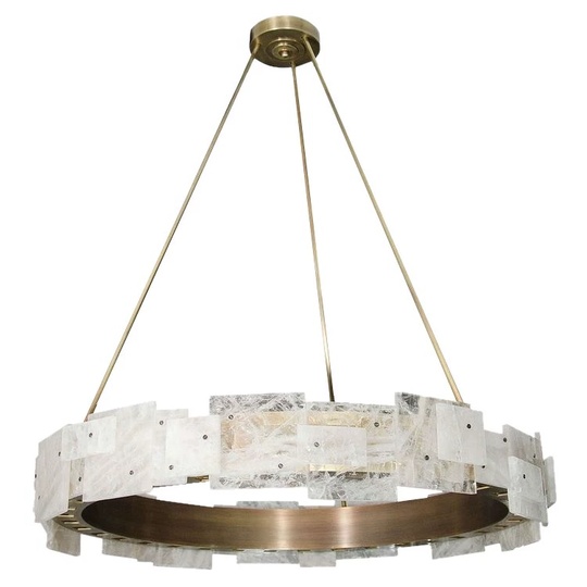 Светильник подвесной бронзовый Alveris, металл, трос 100 см, 100*18 см, LED