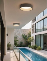 Потолочный светильник черный Elystrix, металл, 46*13 см, светодиодная, LED