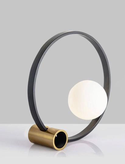 Настольная лампа CIRCLE 40*40, античная бронза, черный.