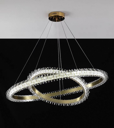 Люстра подвесная, медь, ПММА, AD 60*80, металл, LED