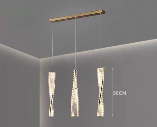 Люстра подвесная, бронза, хрусталь, LIAM 80*50 металл, LED