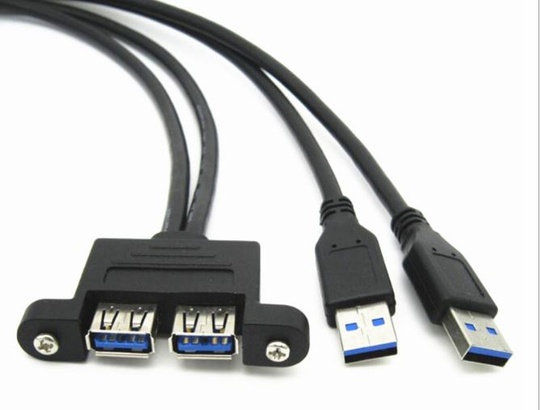 Двухпортовый кабель 2AM - 2AF USB 3.0 (0.3 м)